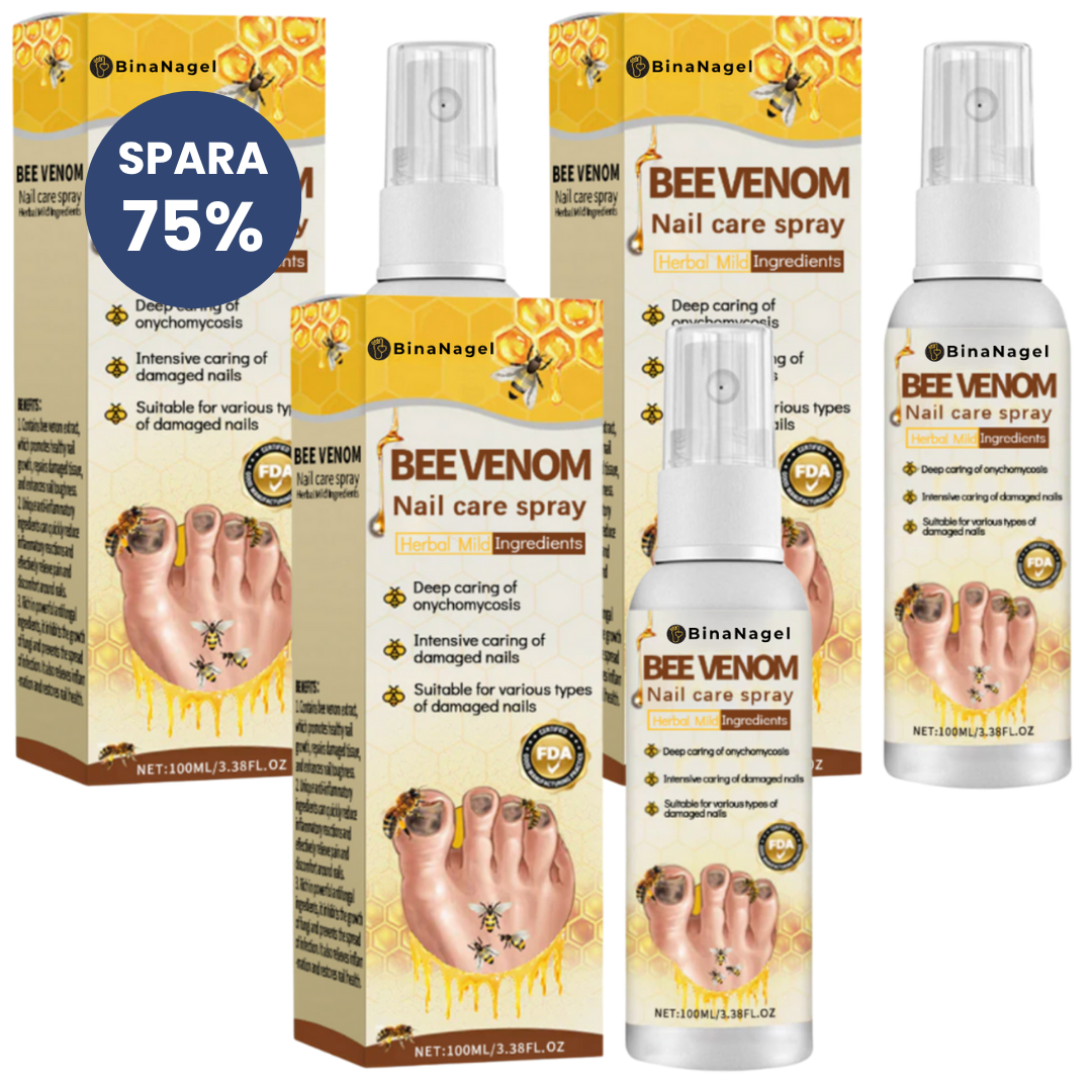 BinaNagel™ Nagelvårdsspray med bigift | Från svamp till perfekta naglar – eliminera 98 % av svampen på bara 14 dagar!